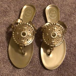 NWT Jack Rogers Gold Georgica Jelly